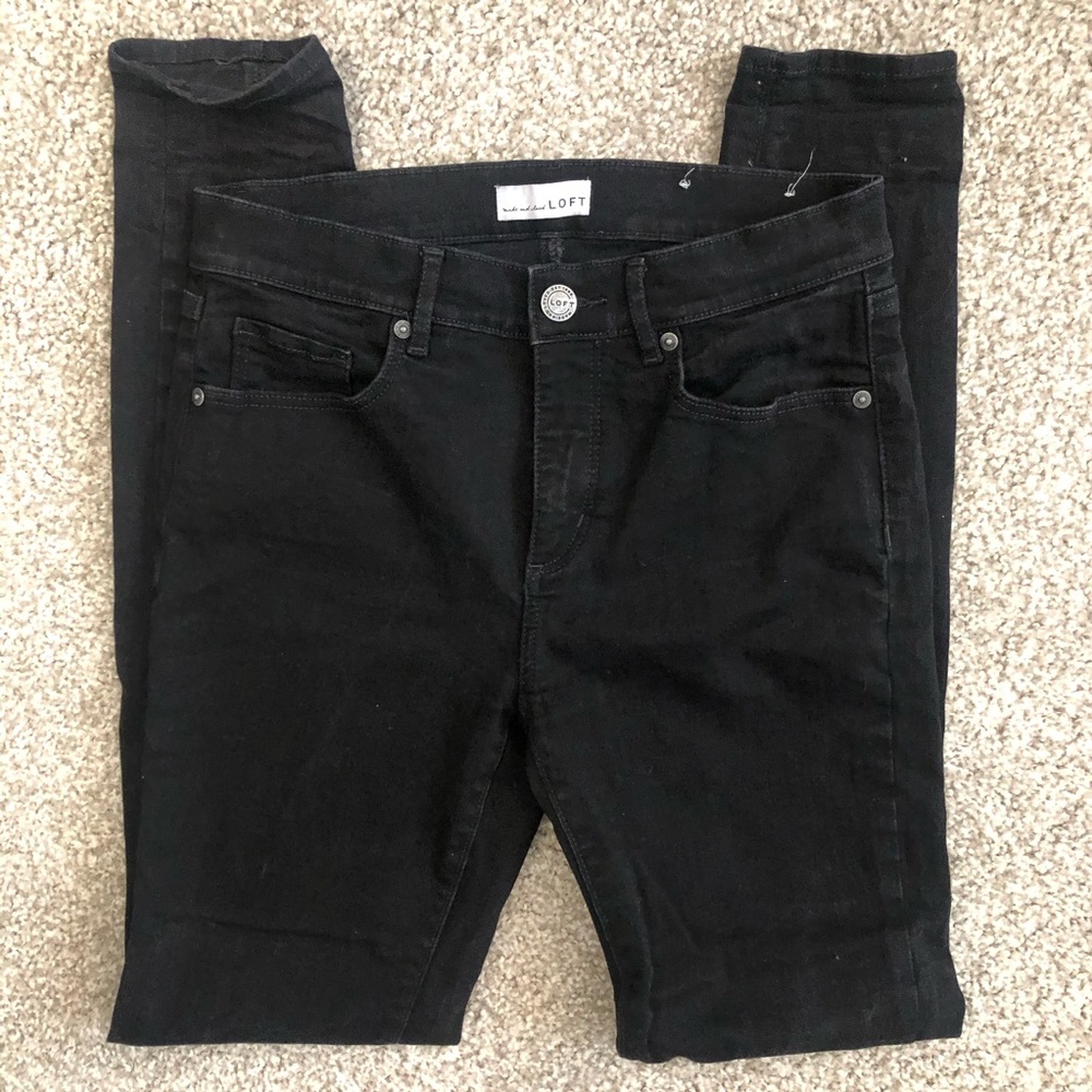 LOFT Black Skinny Jegging 6 Tall